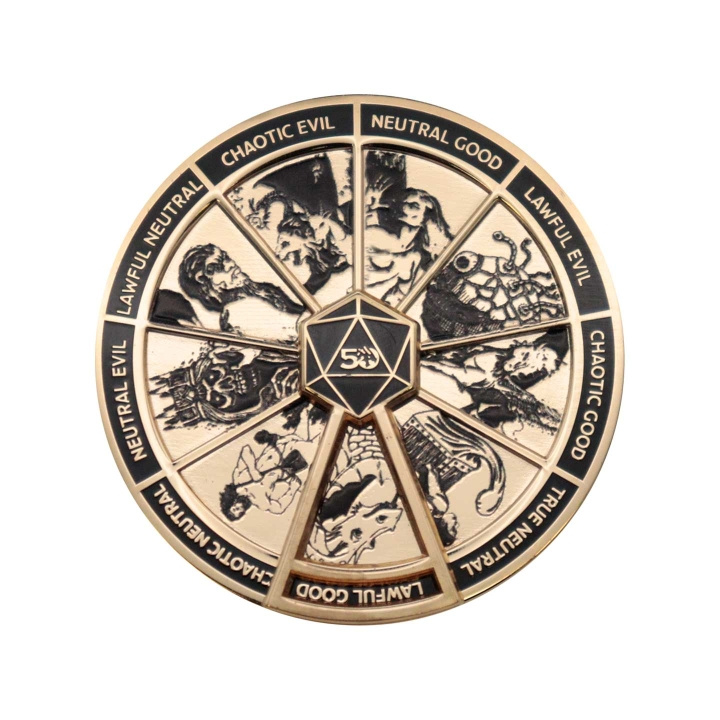 Dungeons & Dragons 24k gullbelagt Alignment Spinner Pin Badge i gruppen SPORT, FRITID & HOBBY / Morsomme produkter / Samlerobjekter hos TP E-commerce Nordic AB (D20544)