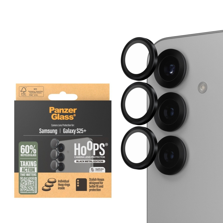 PanzerGlass Hoops linsebeskytter Galaxy S25 Plus, svart i gruppen SMARTTELEFON & NETTBRETT / Mobilbeskyttelse / Samsung hos TP E-commerce Nordic AB (D20643)