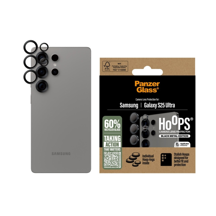 Panzer Glass - Hoops linsebeskytter Galaxy S25 Ultra, svart i gruppen SMARTTELEFON & NETTBRETT / Mobilbeskyttelse / Samsung hos TP E-commerce Nordic AB (D20645)