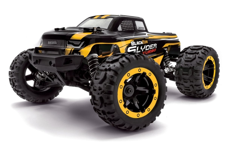 Blackzon Slyder MT Turbo 1/16 4WD 2S børsteløs - gul (540213) i gruppen LEKER, BARN OG BABY / Radiostyrt / Radiostyrte biler hos TP E-commerce Nordic AB (D20666)
