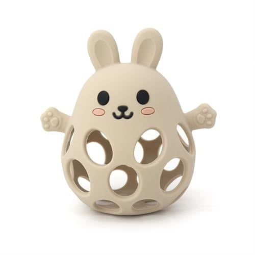Magni Biteball med kanin i LFGB-silikon, beige - (5731) i gruppen LEKER, BARN OG BABY / Babyprodukter / Smokker & Tannringer hos TP E-commerce Nordic AB (D20838)