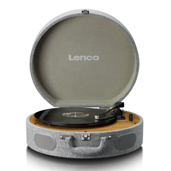 Lenco Retro platespiller i tre med innebygde høyttalere, Bluetooth® og AT3600L-kassett Grå i gruppen Elektronikk / Lyd & Bilde / Hjemmekino, HiFi og bærbar / Kompakt Stereo & Platespillere hos TP E-commerce Nordic AB (D20924)
