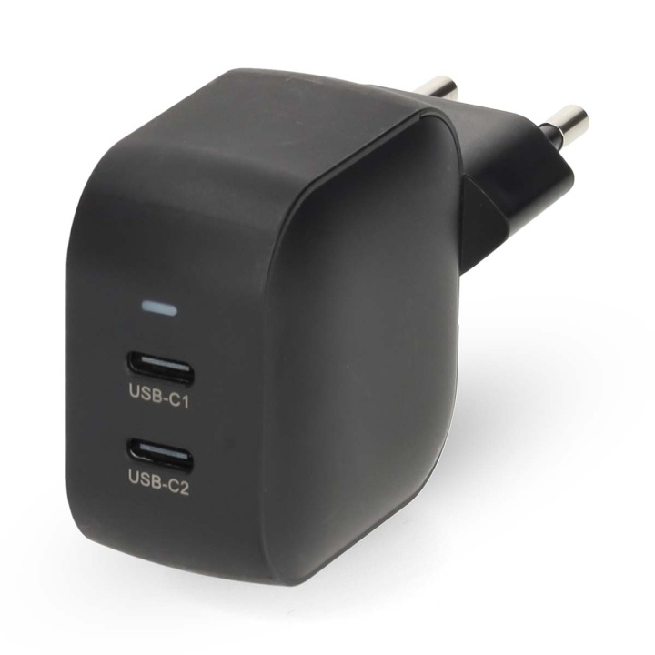 Nedis vegg lader | 35 W | GaN | PD3.0 | Hurtigladefunksjon | 1.75 / 2.33 / 2.92 / 3.0 A | Antall utganger: 2 | 2x USB-C™ | Automatisk Spenning Utvalg | Sort i gruppen SMARTTELEFON & NETTBRETT / Ladere og Kabler / Vegglader / Vegglader Type C hos TP E-commerce Nordic AB (D20947)