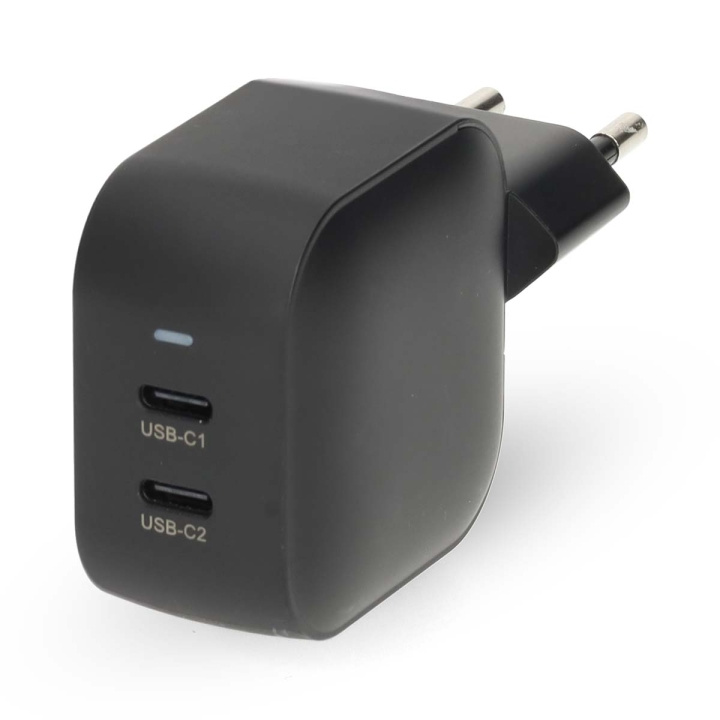 Nedis vegg lader | 45 W | GaN | PD3.0 | Hurtigladefunksjon | 2.25 A / 3.0 A | Antall utganger: 2 | 2x USB-C™ | Automatisk Spenning Utvalg | Sort i gruppen SMARTTELEFON & NETTBRETT / Ladere og Kabler / Vegglader / Vegglader Type C hos TP E-commerce Nordic AB (D20949)