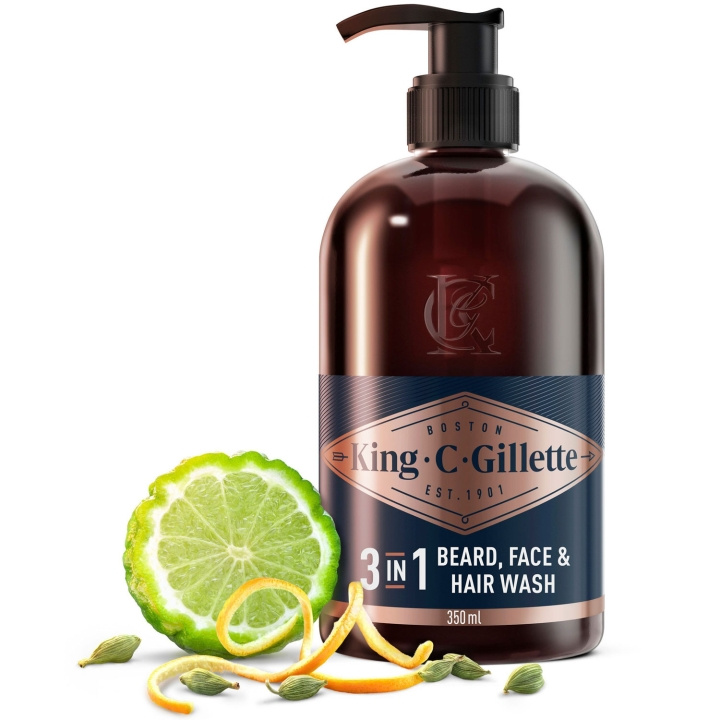 King C. Gillette 3in1 Beard, Face & Hair Wash i gruppen HELSE OG SKJØNNHET / Hudpleie / Kroppspleie / Bad- og dusjkrem hos TP E-commerce Nordic AB (D20988)