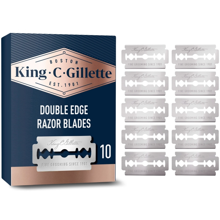 King C. Gillette Dubbeleggad Säkerhetsrakblad 10 st i gruppen HELSE OG SKJØNNHET / Hår & styling / Barbering og trimming / Barberhøvler og tilbehør hos TP E-commerce Nordic AB (D20994)