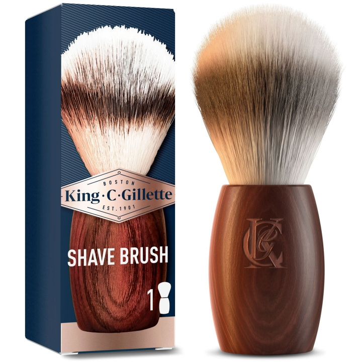 King C. Gillette Shaving Brush - Rakborste med trähandtag i gruppen HELSE OG SKJØNNHET / Hår & styling / Barbering og trimming / Barberhøvler og tilbehør hos TP E-commerce Nordic AB (D20996)