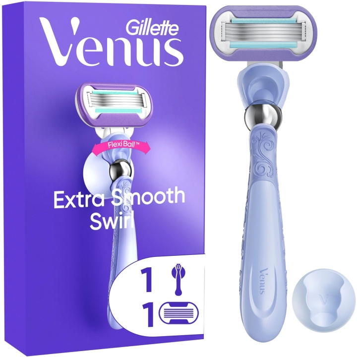 Gillette Rakhyvel Extra Smooth Swirl + 1st rakblad i gruppen HELSE OG SKJØNNHET / Hår & styling / Barbering og trimming / Barberhøvler og tilbehør hos TP E-commerce Nordic AB (D20998)