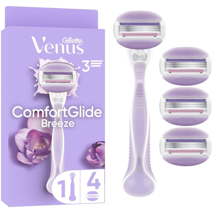 Gillette Rakhyvel Comfortglide Breeze + 4st rakblad i gruppen HELSE OG SKJØNNHET / Hår & styling / Barbering og trimming / Barberhøvler og tilbehør hos TP E-commerce Nordic AB (D21005)