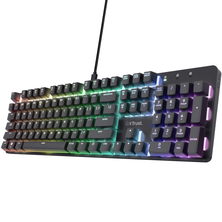 Trust GXT 871 Zora Mekaniskt gamingtangentbord Nordisk layout i gruppen Datautstyr / GAMING / Tastatur hos TP E-commerce Nordic AB (D21059)