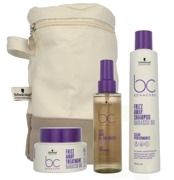 Schwarzkopf Bonacure Frizz Away X-Mas Set 600 ml Shampoo 250ml/Mask 200ml/Spray 150ml i gruppen HELSE OG SKJØNNHET / Hår & styling / Hårpleie hos TP E-commerce Nordic AB (D21091)
