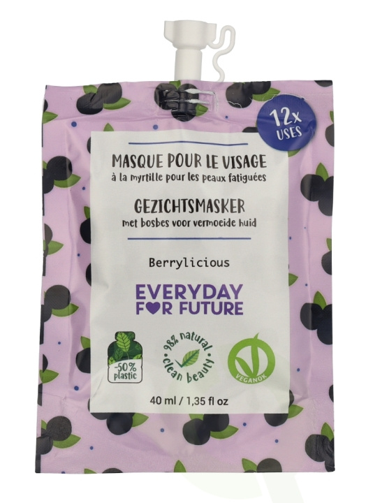 Everyday For Future Face Mask 40 ml 12 Uses - Berrilicious i gruppen HELSE OG SKJØNNHET / Hudpleie / Ansikt / Dagkrem hos TP E-commerce Nordic AB (D21218)