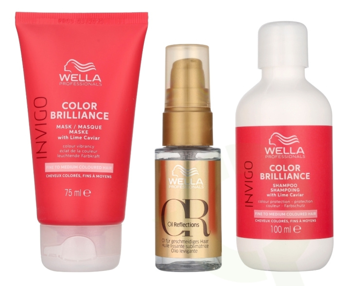 Wella Invigo - Color Brilliance Set 205 ml Shampoo 100ml/Mask 75ml/Oil 30ml i gruppen HELSE OG SKJØNNHET / Hår & styling / Hårpleie / Hårolje hos TP E-commerce Nordic AB (D21269)