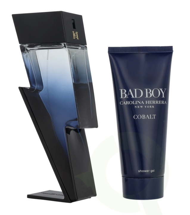 Carolina Herrera Bad Boy Cobalt Giftset 200 ml Edp Electrique Spray 100ml/Shower Gel 100ml i gruppen HELSE OG SKJØNNHET / Gavesett / Gavesett for ham hos TP E-commerce Nordic AB (D21284)