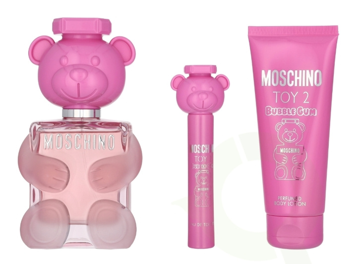 Moschino Toy 2 Bubble Gum Giftset 110 ml Edt Spray 100ml/Body Lotion 100ml/Edt Spray 10ml i gruppen HELSE OG SKJØNNHET / Gavesett / Gavesett for henne hos TP E-commerce Nordic AB (D21321)