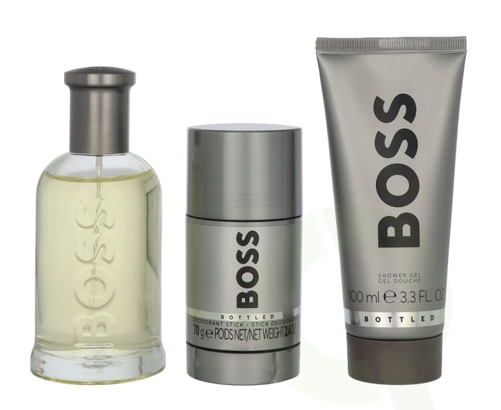 Hugo Boss Bottled Gitset 350 ml Edt Spray 100ml/Body Lotion 100ml/Deodorant Spray 150ml i gruppen HELSE OG SKJØNNHET / Duft og parfyme / Parfyme / Parfyme for han hos TP E-commerce Nordic AB (D21344)