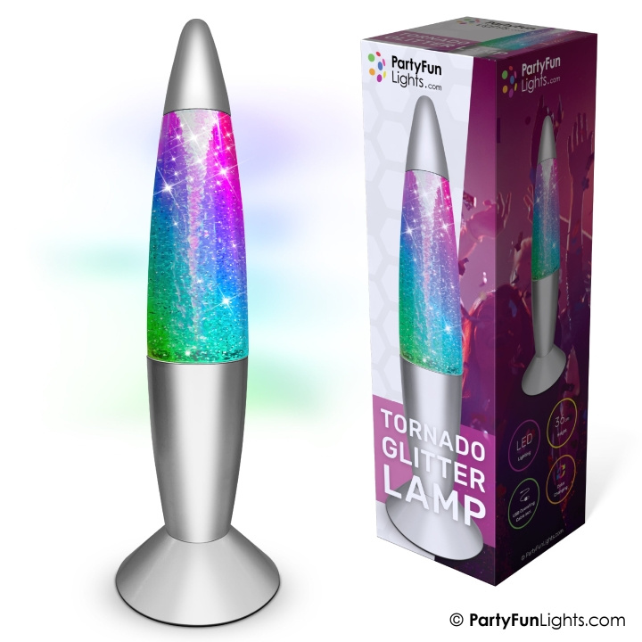 Party Fun Lights Tornado glitterlampe - Flerfarget - H: 36cm i gruppen SPORT, FRITID & HOBBY / Morsomme produkter / Morsomme produkter hos TP E-commerce Nordic AB (D21431)