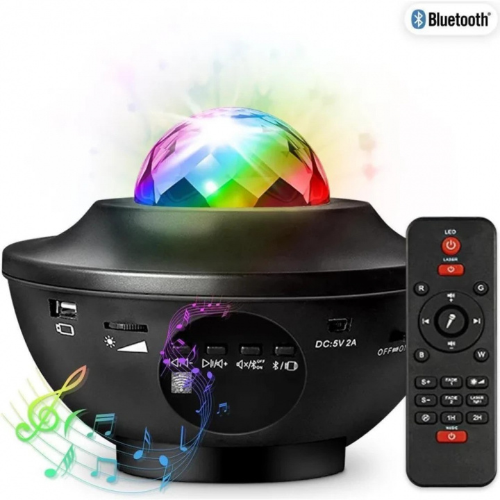 Party Fun Lights Galaxy Bluetooth-høyttaler med fjernkontroll (605604) i gruppen Elektronikk / Lyd & Bilde / Høyttalere & tilbehør / Bluetooth-høyttalere hos TP E-commerce Nordic AB (D21434)