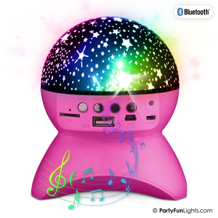 Party Fun Lights Starry Sky Bluetooth-høyttaler - rosa (605606) i gruppen Elektronikk / Lyd & Bilde / Høyttalere & tilbehør / Bluetooth-høyttalere hos TP E-commerce Nordic AB (D21436)