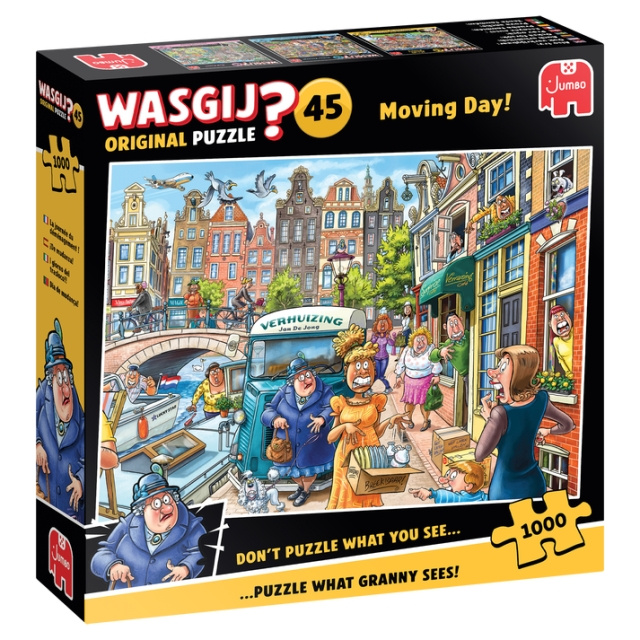 Wasgij Original 45: Flyttedagen! (1000 brikker) i gruppen SPORT, FRITID & HOBBY / Hobby / Puslespill hos TP E-commerce Nordic AB (D21440)