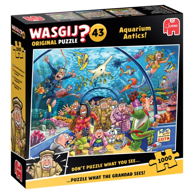 Wasgij Original 43: Aquarium Antics (1000 brikker) i gruppen SPORT, FRITID & HOBBY / Hobby / Puslespill hos TP E-commerce Nordic AB (D21441)