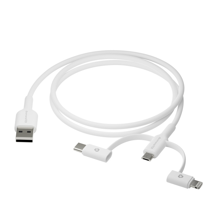 dbramante1928 Re-charge - 3-i-1-kabel - USB A til USB-A,C og Lightn-W i gruppen Datautstyr / Kabler og adaptere / USB / USB-C hos TP E-commerce Nordic AB (D21474)