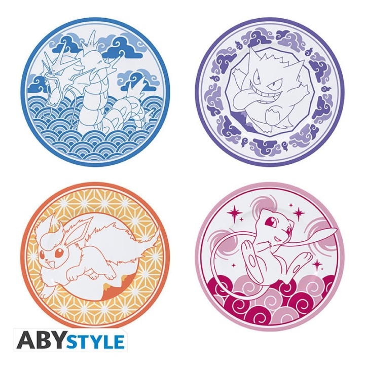 Abysse POKEMON - Sett med 4 tallerkener - japansk stil i gruppen SPORT, FRITID & HOBBY / Morsomme produkter / Samlerobjekter hos TP E-commerce Nordic AB (D21560)