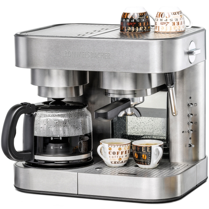 Rommelsbacher Kaffe & Espressobryggare EKS 3010 Kombibryggare Rostfritt i gruppen HJEM, HUS OG HAGE / Husholdningsapparater / Kaffe og espresso / Kaffetraktere hos TP E-commerce Nordic AB (D21617)