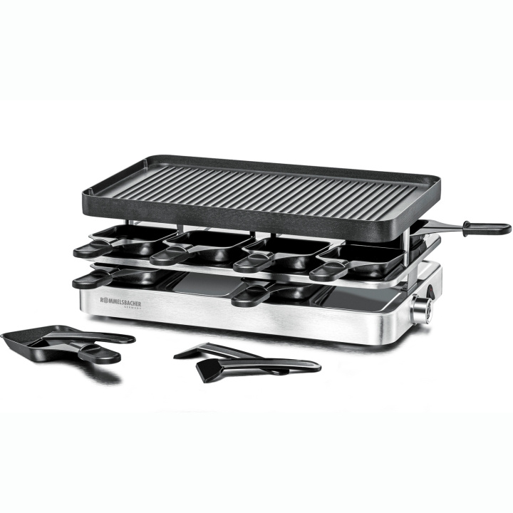 Rommelsbacher Raclettegrill RC 1400 37X23cm 8st spatlar xxl kabel i gruppen HJEM, HUS OG HAGE / Husholdningsapparater / Brødristere og toastjern / Bordgriller & Raclette hos TP E-commerce Nordic AB (D21620)