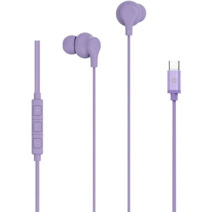 Celly Hörlurar In-Ear Kabel USB-C UP1600 Lila i gruppen Elektronikk / Lyd & Bilde / Hodetelefoner & Tilbehør / Hodetelefoner hos TP E-commerce Nordic AB (D21656)