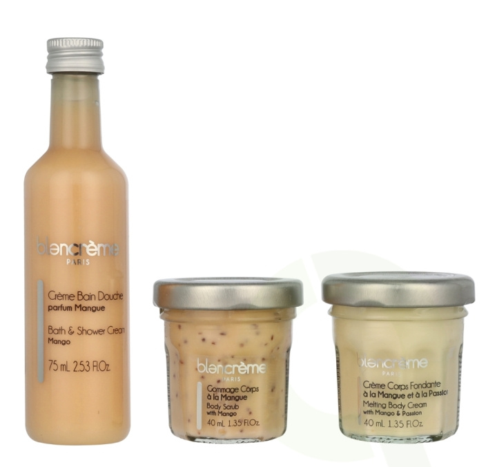 Blancreme Bath & Body Essentials Set 155 ml Bath & Shower Cream 75ml/Body Cream 40ml/Body Scrub 40ml - Mango & Passion i gruppen HELSE OG SKJØNNHET / Hudpleie / Kroppspleie / Bad- og dusjkrem hos TP E-commerce Nordic AB (D21711)
