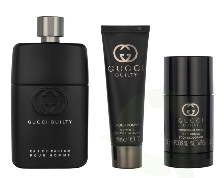 Gucci Guilty Pour Homme Giftset 215 ml Edp Spray 90ml/Shower Gel 50ml/Deodorant Stick 75g i gruppen HELSE OG SKJØNNHET / Duft og parfyme / Parfyme / Parfyme for han hos TP E-commerce Nordic AB (D21732)