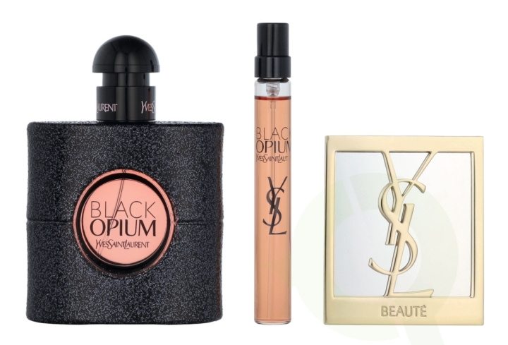 Yves Saint Laurent YSL Black Opium Giftset 60 ml Edp Spray 50ml/Edp Spray 10ml/Mirror i gruppen HELSE OG SKJØNNHET / Duft og parfyme / Parfyme / Parfyme for henne hos TP E-commerce Nordic AB (D21754)