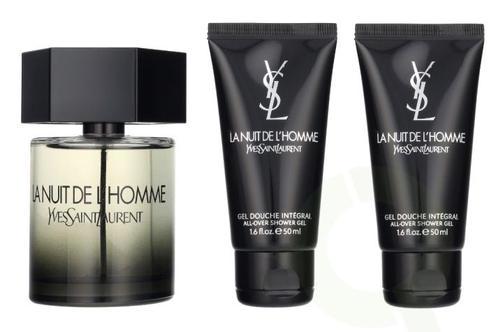 Yves Saint Laurent YSL La Nuit De L\'Homme Giftset 200 ml Edt Spray 100ml/2x Shower Gel 50ml i gruppen HELSE OG SKJØNNHET / Duft og parfyme / Parfyme / Parfyme for han hos TP E-commerce Nordic AB (D21803)