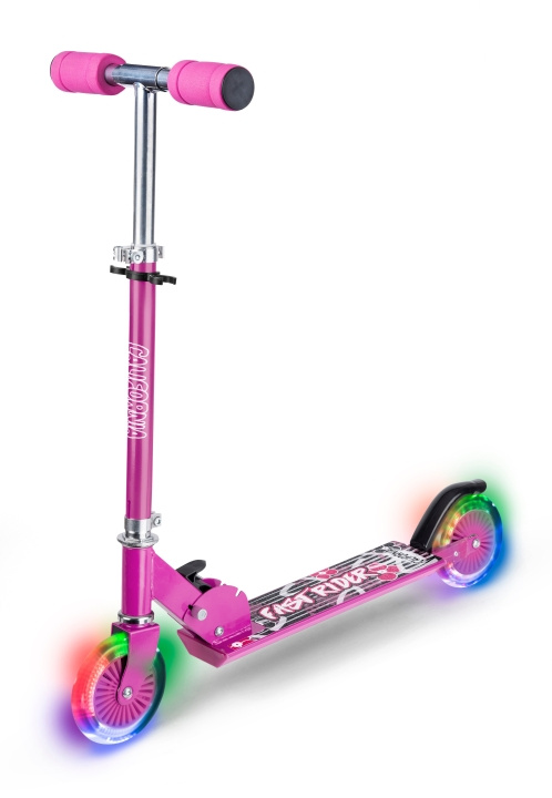 California Rosa sparkesykkel med LED-lys (83154) i gruppen LEKER, BARN OG BABY / Uteleker / Sykler & sparkesykler hos TP E-commerce Nordic AB (D21946)