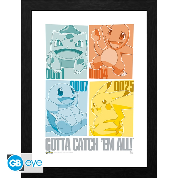 Abysse Innrammet trykk Pikachu & Kanto Starters - 30,5 x 40,6 cm i gruppen SPORT, FRITID & HOBBY / Morsomme produkter / Samlerobjekter hos TP E-commerce Nordic AB (D21969)