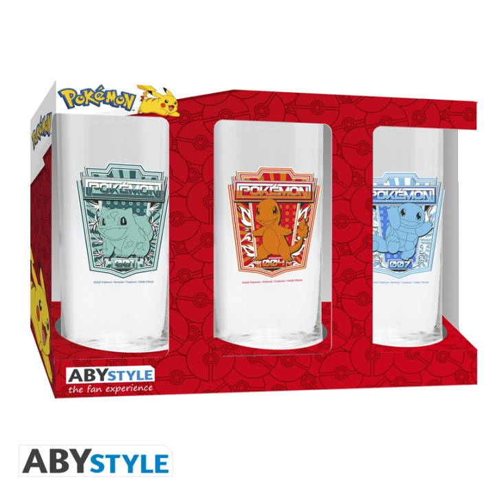 Abysse Pokémon-glass-sett - 3 x 14 cm høyde, 6 cm diameter i gruppen SPORT, FRITID & HOBBY / Morsomme produkter / Samlerobjekter hos TP E-commerce Nordic AB (D21998)