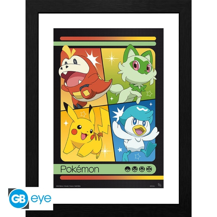 Abysse Scarlet & Violet Starters innrammet trykk - 30,5 x 40,6 cm i gruppen SPORT, FRITID & HOBBY / Morsomme produkter / Samlerobjekter hos TP E-commerce Nordic AB (D22007)