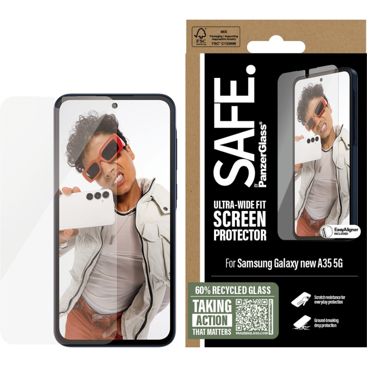 PanzerGlass - SAFE skjermbeskytter Galaxy new A36 5G UWF m. Aligner i gruppen SMARTTELEFON & NETTBRETT / Mobilbeskyttelse / Samsung hos TP E-commerce Nordic AB (D22220)