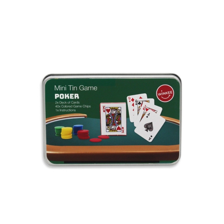 Winkee Mini Tin Game Poker - (18404) i gruppen LEKER, BARN OG BABY / Spill / Brettspill hos TP E-commerce Nordic AB (D22243)