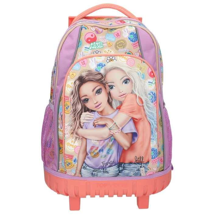 TOPModel TOPModel Skolesekkvogn GIRL POWER - Beige, Lilac, Coral - 34x24x50 cm (413286) i gruppen LEKER, BARN OG BABY / Reise / Barnevesker / Ryggsekker hos TP E-commerce Nordic AB (D22265)