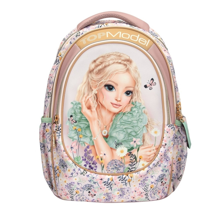 TOPModel Skolesekk SUMMER FEELING - Pastellfarger med salviefargede detaljer - 44x34x24 cm (413304) i gruppen LEKER, BARN OG BABY / Reise / Barnevesker / Ryggsekker hos TP E-commerce Nordic AB (D22301)