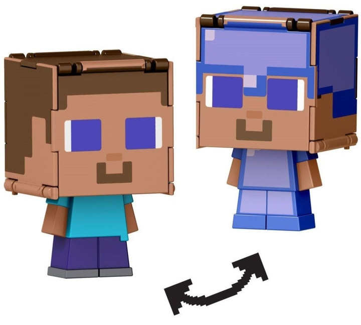 MINECRAFT Mob Head Minis Flipping Figs - Steve & Steve i fortryllende rustning i gruppen LEKER, BARN OG BABY / Leker / Figurer, miniatyrer og tilbehør hos TP E-commerce Nordic AB (D22535)