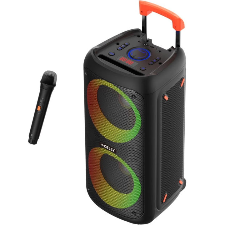 Celly Partyspeaker 40W + 2 trådlösa mikrofoner i gruppen Elektronikk / Lyd & Bilde / Høyttalere & tilbehør / Bluetooth-høyttalere hos TP E-commerce Nordic AB (D22983)