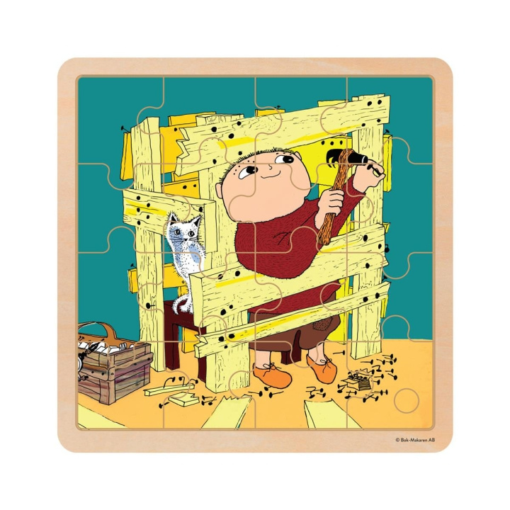 ALFONS ÅBERG Puslespill 16 Pcs Wooden Puzzle Konstruksjon Moro i gruppen LEKER, BARN OG BABY / Leker / Barnas puslespill hos TP E-commerce Nordic AB (D23215)