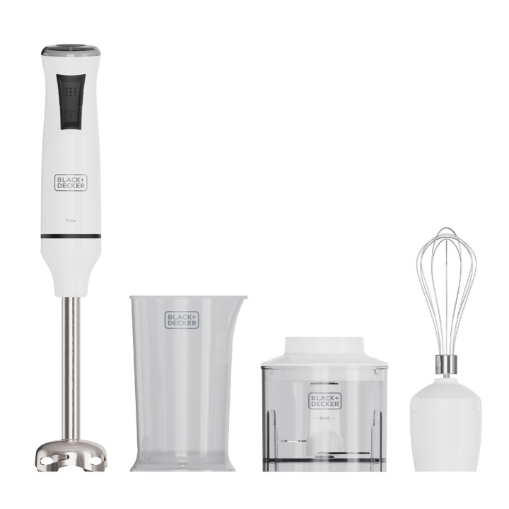 BLACK+DECKER Hand Blender 750W Hvit Tilbehør i gruppen HJEM, HUS OG HAGE / Husholdningsapparater / Matprosessorer og kjøkkenassistenter / Miksere og blendere hos TP E-commerce Nordic AB (D23261)