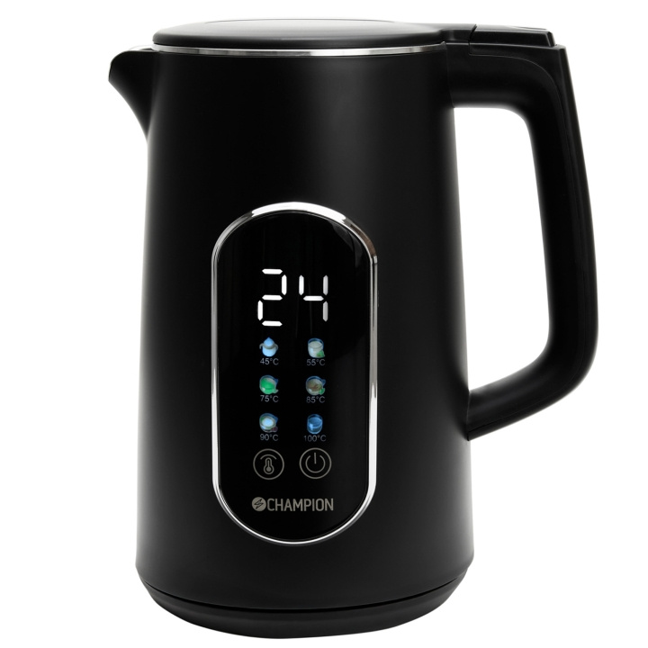 Champion Vattenkokare Digital Temp Varmhållning 1,7L VK800 Mattsvart i gruppen HJEM, HUS OG HAGE / Husholdningsapparater / Vann og juice / Vannkokere hos TP E-commerce Nordic AB (D23281)