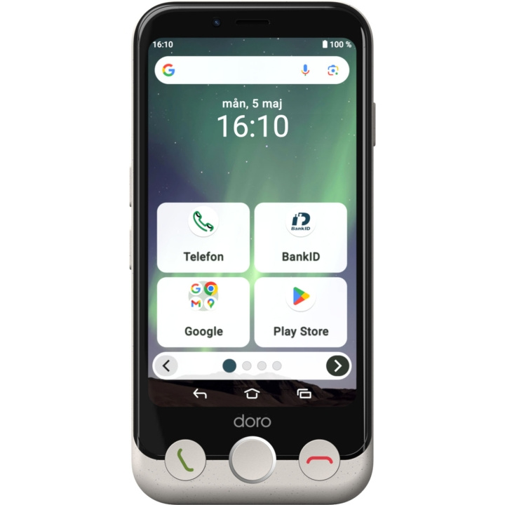 Doro Smartphone 4G Aurora A11 Ben-vit i gruppen SMARTTELEFON & NETTBRETT / Mobiltelefoner & smartphones hos TP E-commerce Nordic AB (D23282)