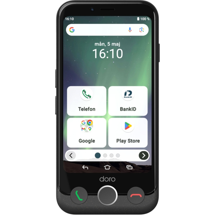 Doro Smartphone 4G Aurora A11 Grafit-grå i gruppen SMARTTELEFON & NETTBRETT / Mobiltelefoner & smartphones hos TP E-commerce Nordic AB (D23283)