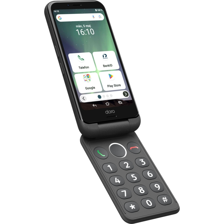 Doro Smartphone 4G Aurora A21 Grafit-grå i gruppen SMARTTELEFON & NETTBRETT / Mobiltelefoner & smartphones hos TP E-commerce Nordic AB (D23285)